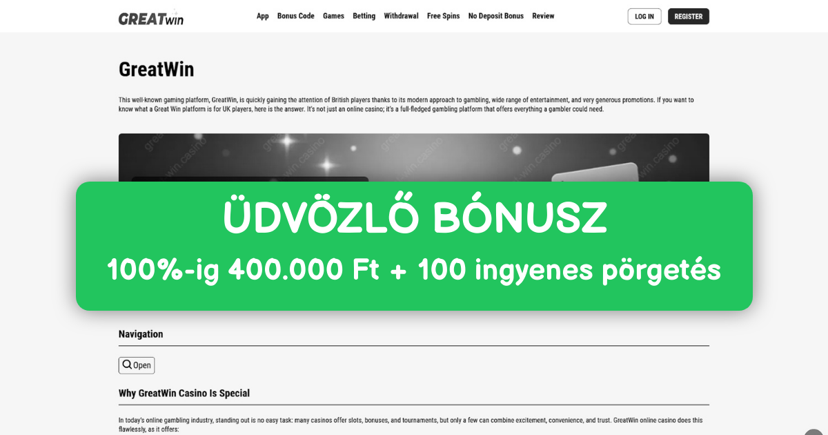 GreatWin Casino Magyarország