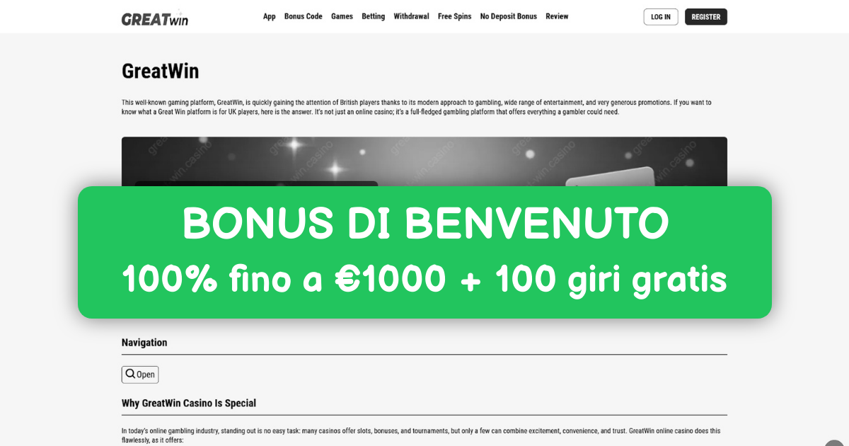 GreatWin Casino Italia